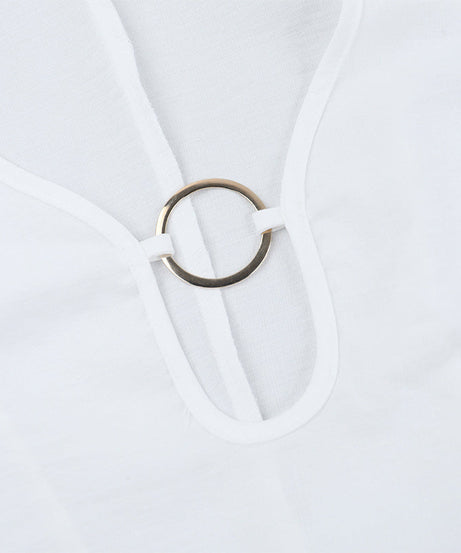 Winter White O-Ring V-Neck Long Sleeve Maxi Dress | Chic Fall & Holiday Essential