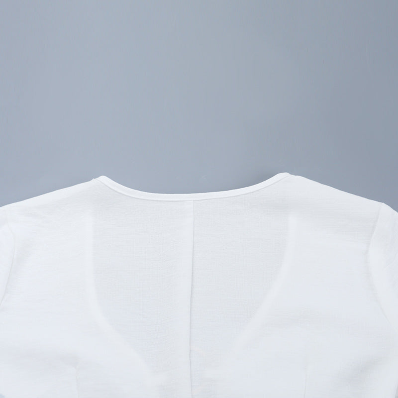 Winter White O-Ring V-Neck Long Sleeve Maxi Dress | Chic Fall & Holiday Essential