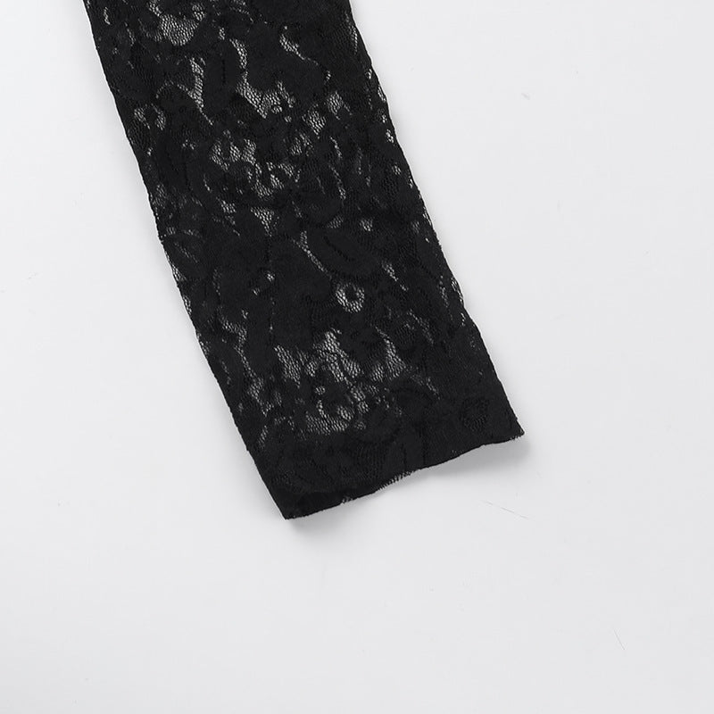 Sultry Black Lace Maxi Dress - Sheer Long Sleeve Bodycon Gown for Fall & Holiday Glamour