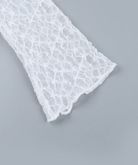 Chic Sheer Lace Long Sleeve Top - Elegant Fall Layering & Holiday Style