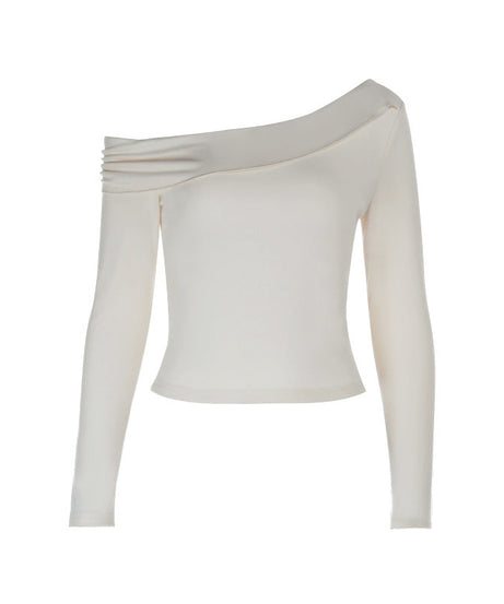 Effortless Chic: Ruched One-Shoulder Long Sleeve Top - Your Fall & Holiday Essential