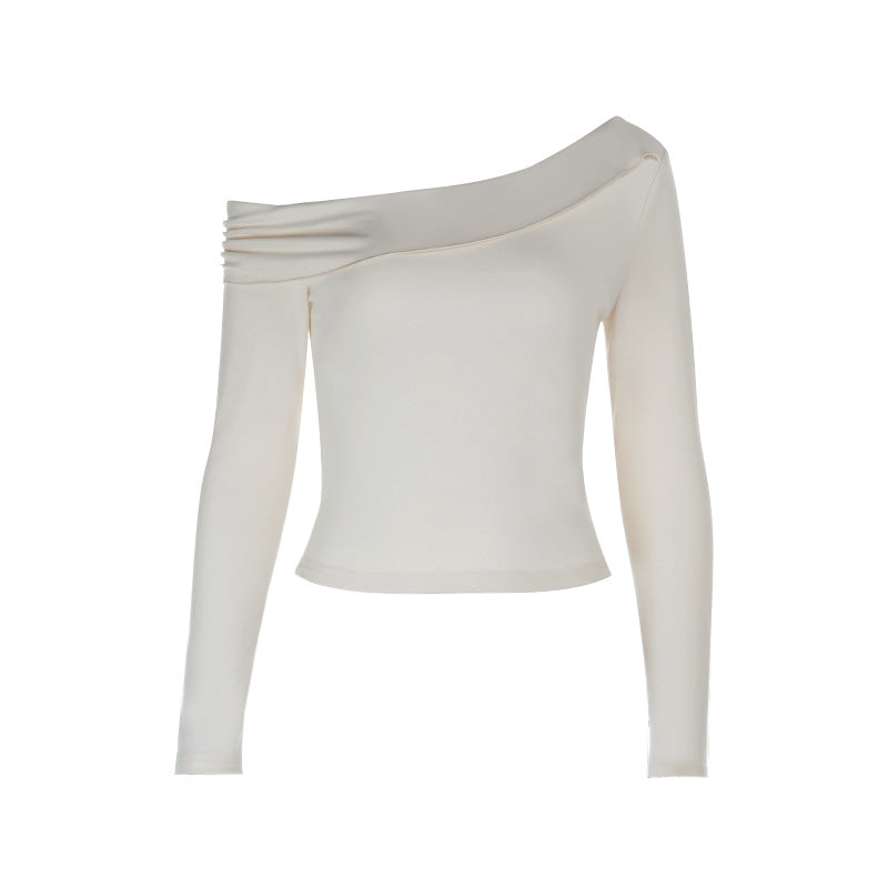 Effortless Chic: Ruched One-Shoulder Long Sleeve Top - Your Fall & Holiday Essential
