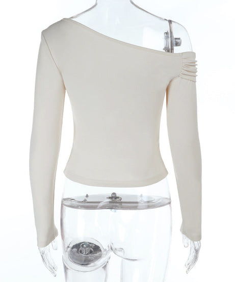 Effortless Chic: Ruched One-Shoulder Long Sleeve Top - Your Fall & Holiday Essential