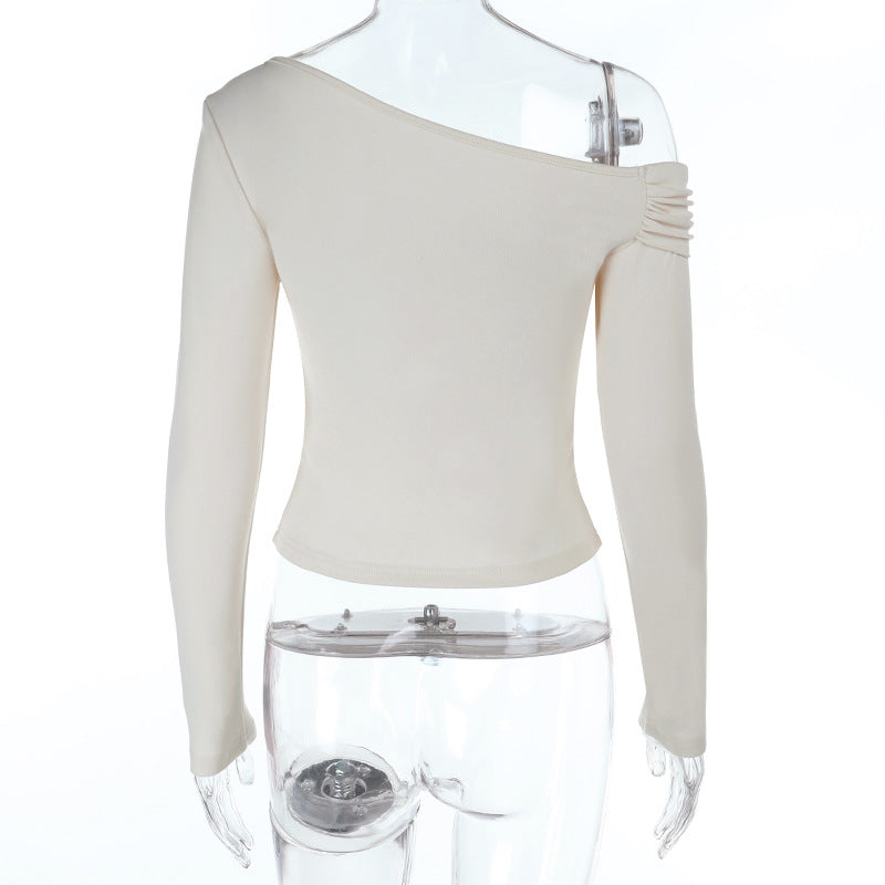 Effortless Chic: Ruched One-Shoulder Long Sleeve Top - Your Fall & Holiday Essential