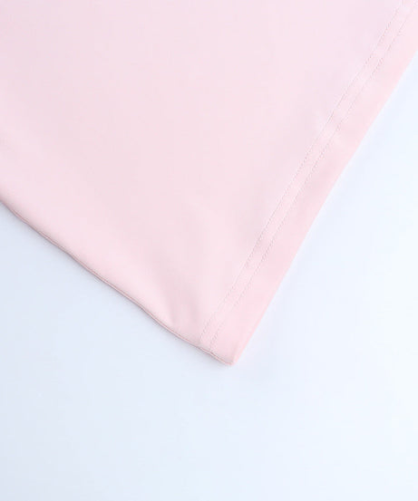 Blush Pink Ruched Bodycon Mini Dress - Long Sleeve Square Neck for Fall Nights Out