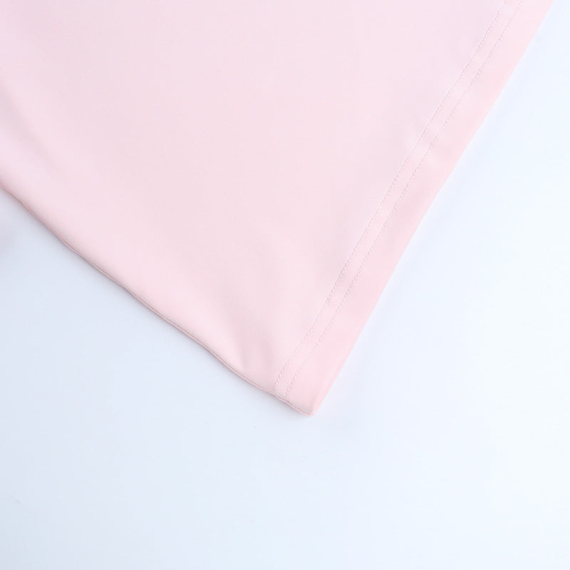 Blush Pink Ruched Bodycon Mini Dress - Long Sleeve Square Neck for Fall Nights Out