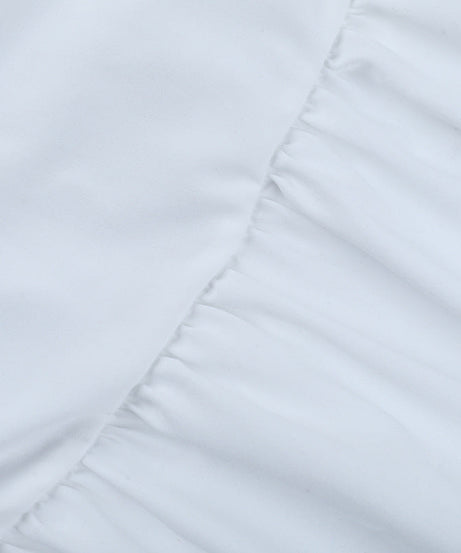 Elegant White Long Sleeve Maxi Dress with Twist Front Cutout & Ruched Waist - Fall Ready Chic