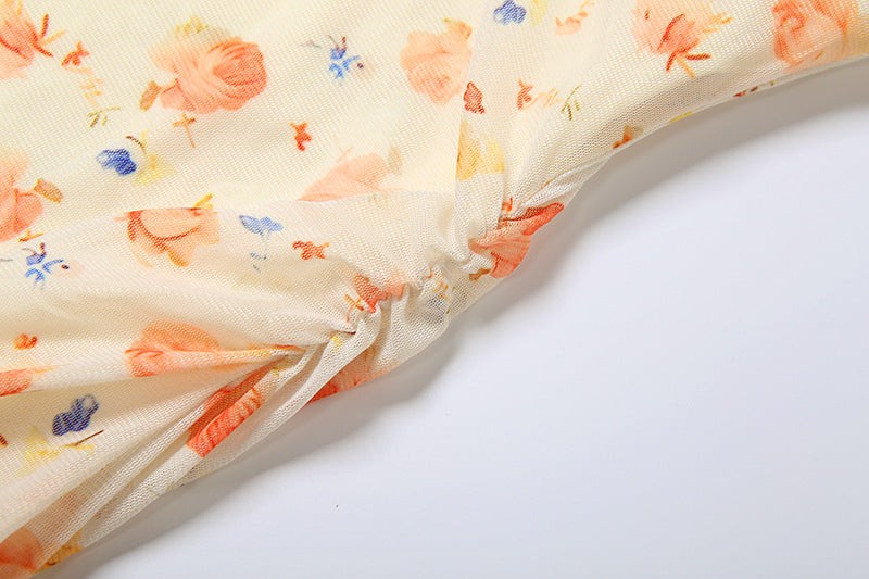 Golden Hour Peach Bloom Maxi Dress - Ruffle Strap Ruched & Lace Trim for Vacation Ready Style