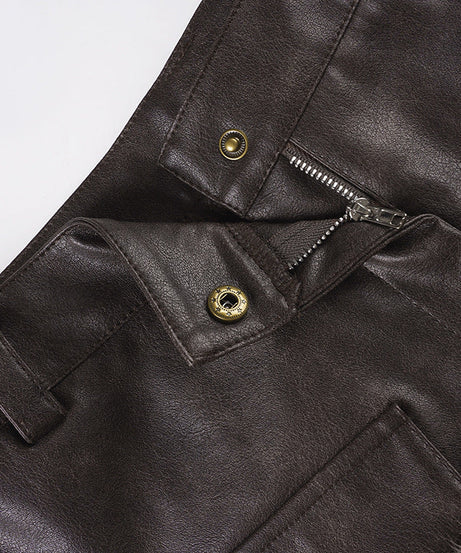 Chic Faux Leather & Fur Trim Shorts | Edgy Fall/Winter Style for Women