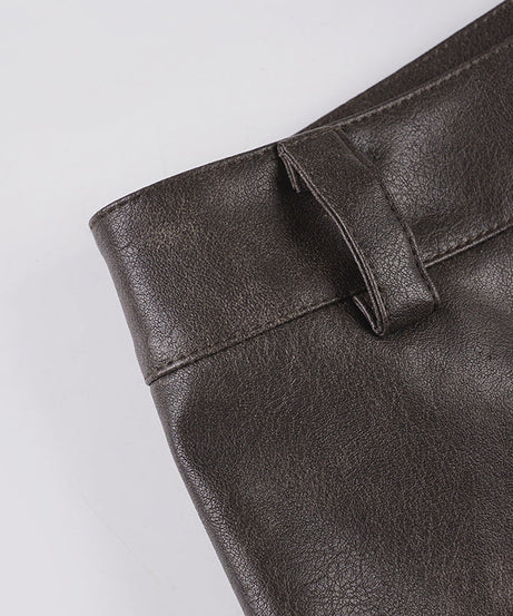 Chic Faux Leather & Fur Trim Shorts | Edgy Fall/Winter Style for Women