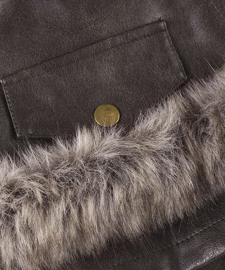 Chic Faux Leather & Fur Trim Shorts | Edgy Fall/Winter Style for Women