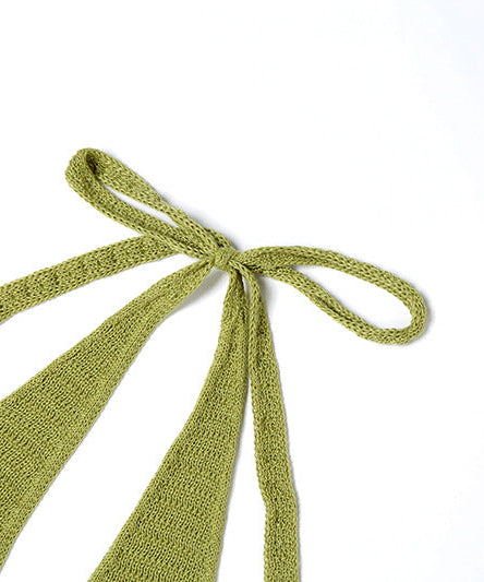 Chic Lime Green Knit Halter Mini Dress - Fall Party & Getaway Essential