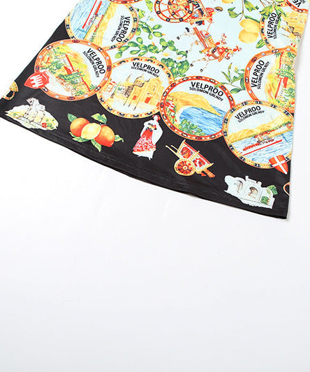 Vibrant Mediterranean Print Backless Maxi Dress - Cami Resort Style