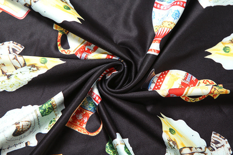 Vibrant Mediterranean Print Backless Maxi Dress - Cami Resort Style