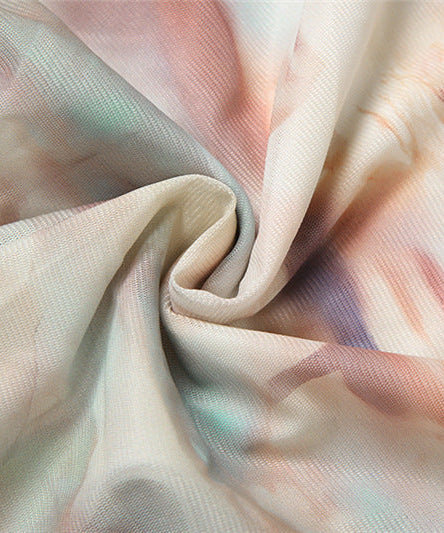 Heavenly Cherub Print Mesh Mini Dress - Off-Shoulder Ruched Bodycon for Fall Nights Out