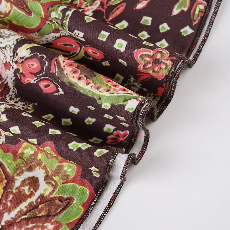 Vibrant Paisley Beaded Halter Mini Dress – Chic Fall Style & Party Ready