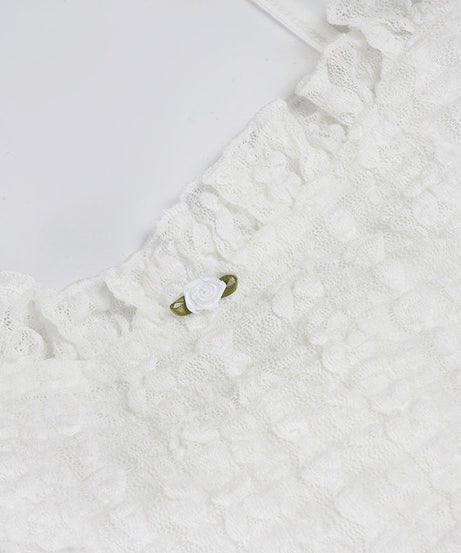 Enchanting White Lace Ruffle Cami Top | Dreamy Fairycore & Boho Style for Fall Layering