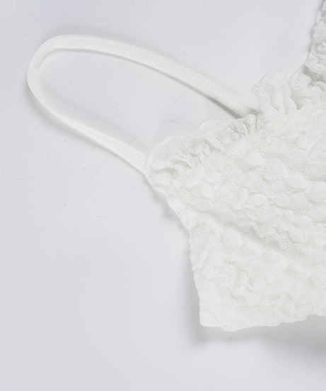 Enchanting White Lace Ruffle Cami Top | Dreamy Fairycore & Boho Style for Fall Layering