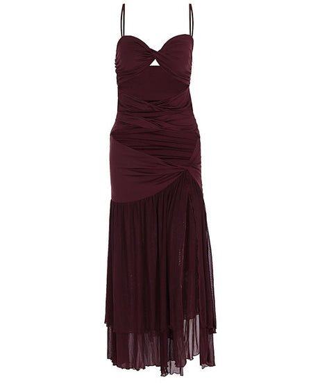 Stunning Merlot Ruched Cutout Maxi Dress - Your Go-To for Fall Galas & Holiday Soirees