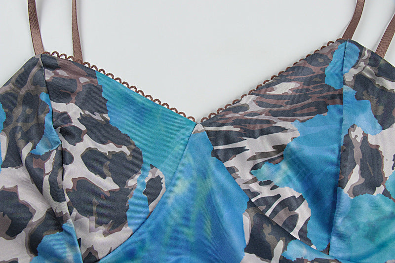 Vibrant Blue Floral & Leopard Print Maxi Dress - Your Chic Fall Getaway Essential
