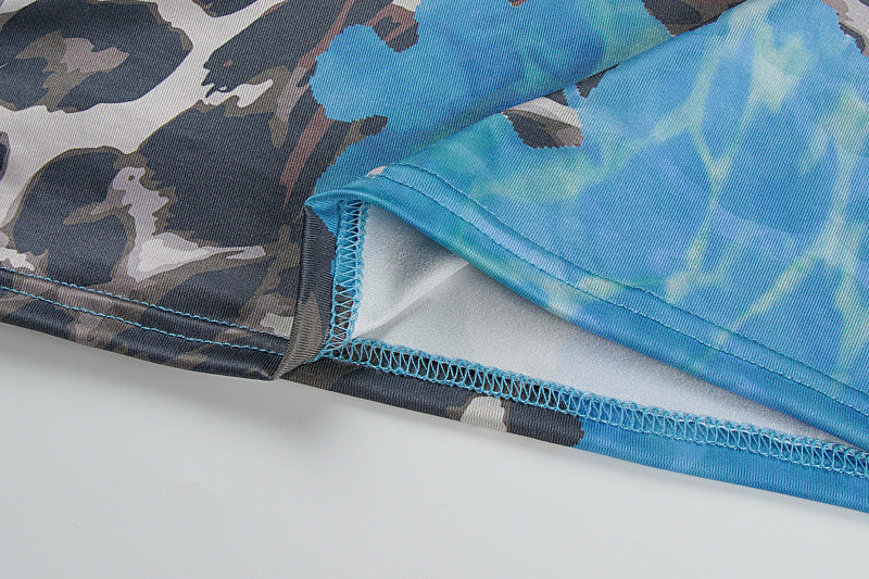 Vibrant Blue Floral & Leopard Print Maxi Dress - Your Chic Fall Getaway Essential