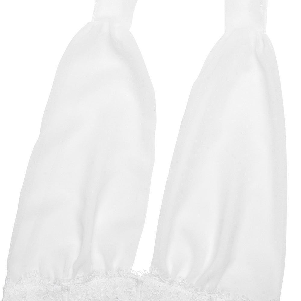 Golden Hour Glow Halter Mini Dress | Deep V-Neck & Delicate Lace for Effortless Chic