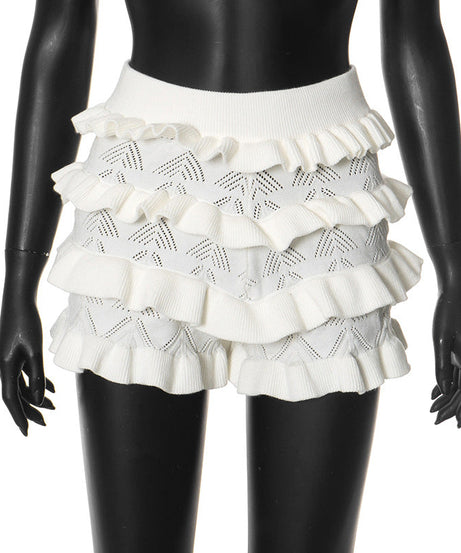 Coastal Chic Ruffle Knit Shorts for Women - Your Perfect Fall Getaway & Resort Essential