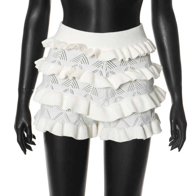 Coastal Chic Ruffle Knit Shorts for Women - Your Perfect Fall Getaway & Resort Essential