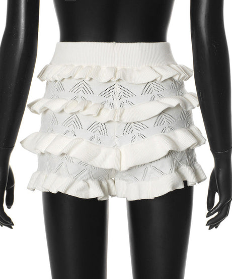 Coastal Chic Ruffle Knit Shorts for Women - Your Perfect Fall Getaway & Resort Essential