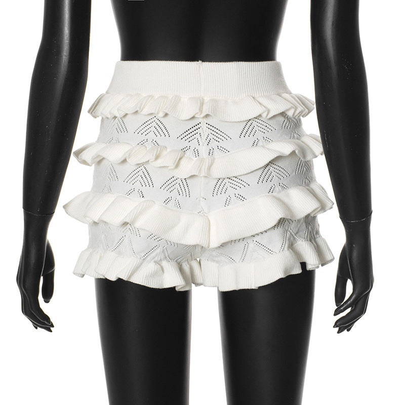 Coastal Chic Ruffle Knit Shorts for Women - Your Perfect Fall Getaway & Resort Essential
