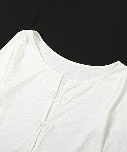 Luxe Ribbed Knit Long Sleeve Top & Maxi Skirt Set - Effortless Fall/Winter White Co-ord