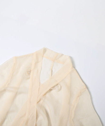 Boho Chic Sheer Ruffle Blouse - Flowy Tiered Bell Sleeve Top for Fall