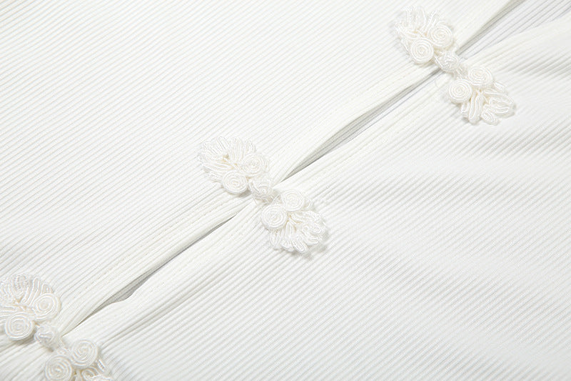 Luxe Ribbed Knit Long Sleeve Top & Maxi Skirt Set - Effortless Fall/Winter White Co-ord