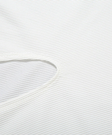 Luxe Ribbed Knit Long Sleeve Top & Maxi Skirt Set - Effortless Fall/Winter White Co-ord