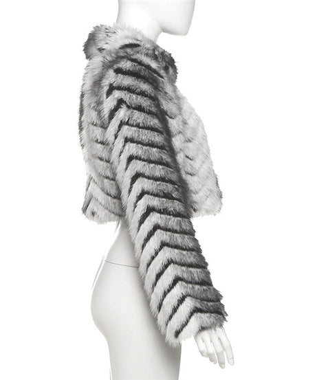 Wild Chic: Cropped Zebra Faux Fur Zip-Up Jacket - Your Ultimate Fall & Holiday Statement