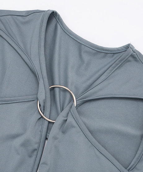 Showstopping O-Ring Cut-Out Long Sleeve Maxi Dress - Glamorous Fall & Holiday Party Gown