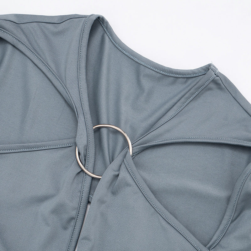 Showstopping O-Ring Cut-Out Long Sleeve Maxi Dress - Glamorous Fall & Holiday Party Gown