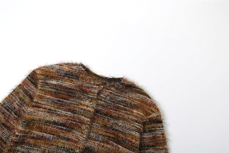 Cozy Autumn Chic: Women's Fuzzy Knit Two-Piece Mini Skirt Set | Effortless Fall Style