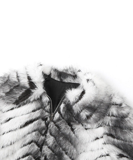 Wild Chic: Cropped Zebra Faux Fur Zip-Up Jacket - Your Ultimate Fall & Holiday Statement