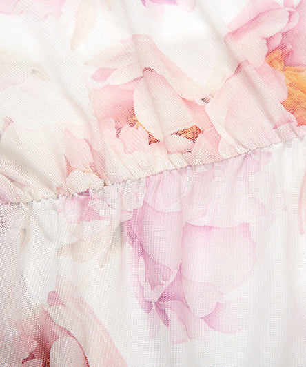 Dreamy Ruffled Floral Mesh Maxi Dress - Your Elegant Pick for Fall Events & Holiday Getaways