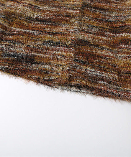 Cozy Autumn Chic: Women's Fuzzy Knit Two-Piece Mini Skirt Set | Effortless Fall Style