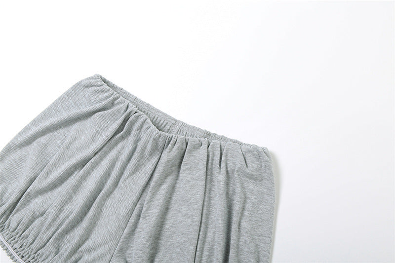 Cozy Chic Bowknot Square Neck Romper | Fall Bubble Shorts Loungewear