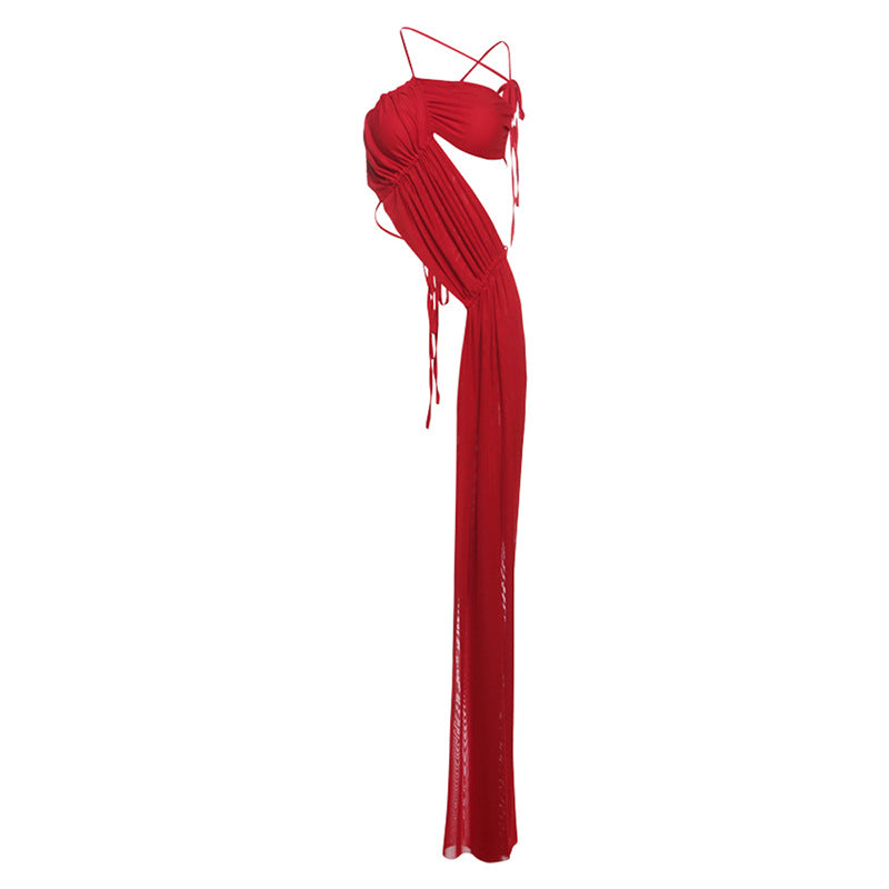 The Iconic Red Draped Asymmetric Statement Top – Your Fall & Holiday Event Must-Have