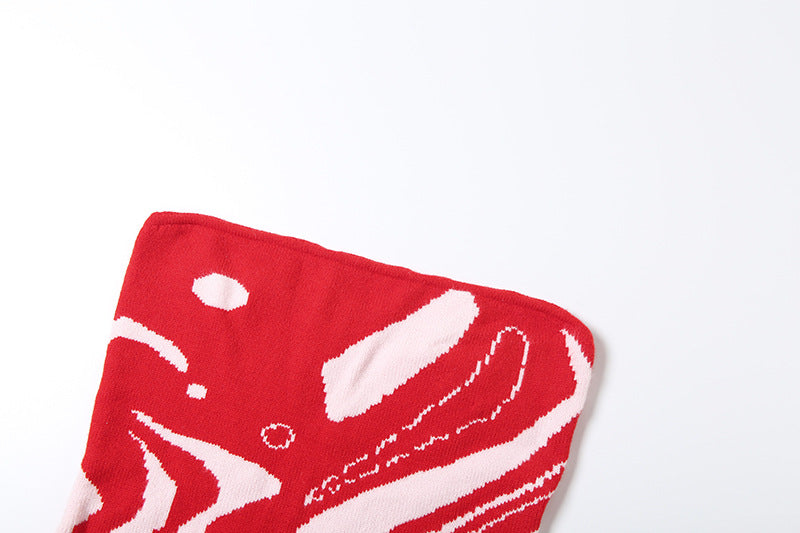 Vibrant Red Swirl Knit Tube Top – Your Fall Fashion & Holiday Party Statement