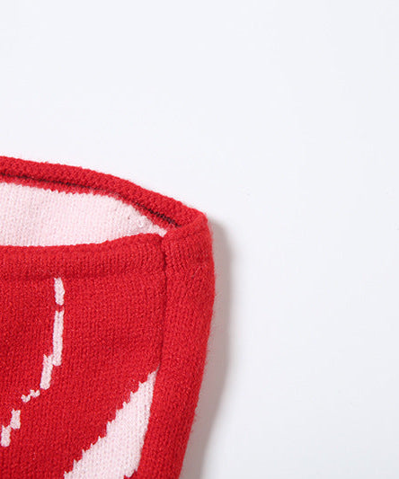 Vibrant Red Swirl Knit Tube Top – Your Fall Fashion & Holiday Party Statement