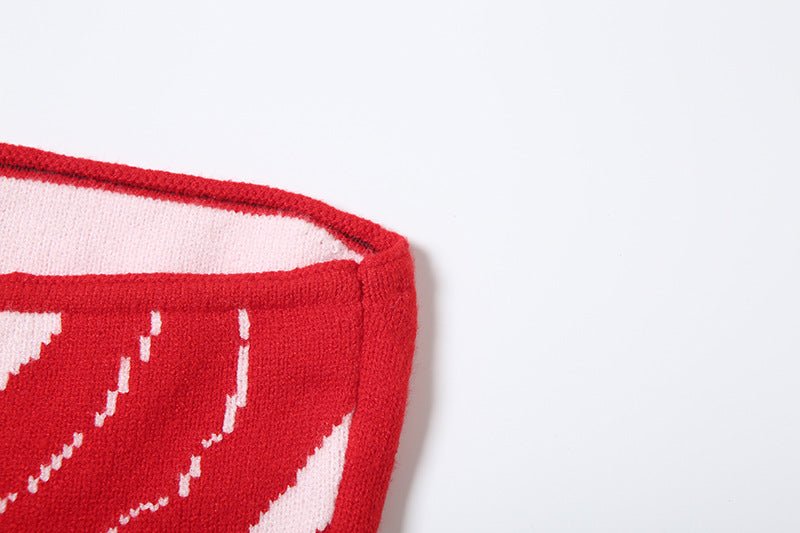 Vibrant Red Swirl Knit Tube Top – Your Fall Fashion & Holiday Party Statement