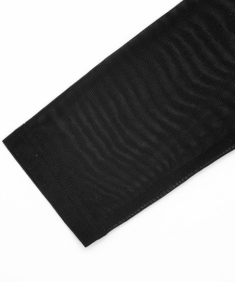 Siren Black Mesh Criss-Cross High Neck Crop Top - Edgy Fall & Halloween Party Style