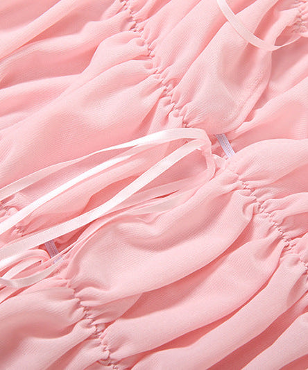 Effortlessly Chic Blush Pink Ruched Tie-Front Peplum Blouse - Perfect for Fall