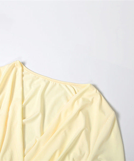 Flattering Ruched V-Neck Mini Dress with Bell Sleeves - Your Fall & Holiday Go-To