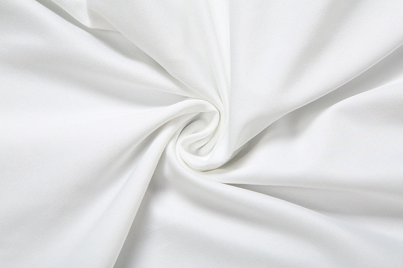 Romantic Ruffle V-Neck Bell Sleeve Tunic Dress | Chic White Fall & Holiday Top